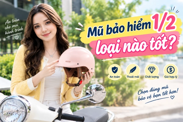 Mũ bảo hiểm 1/2 loại nào tốt?