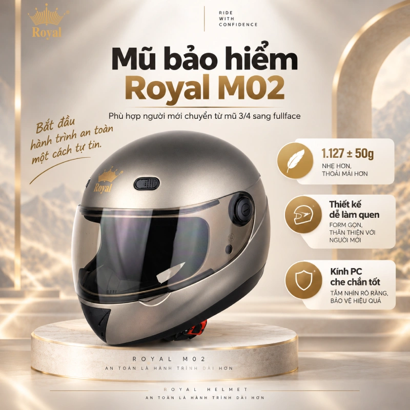 Mũ bảo hiểm fullface nhỏ gọn M02