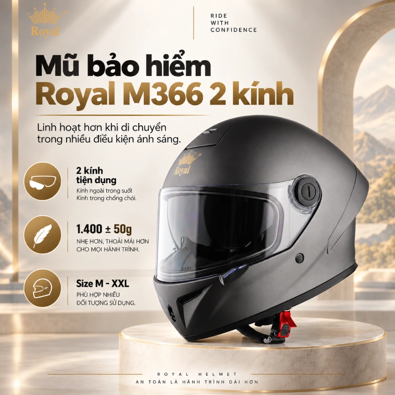 Mũ bảo hiểm fullface nhỏ gọn M366