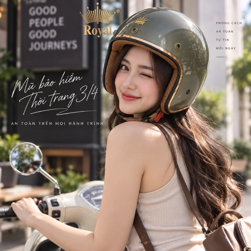 Mũ bảo hiểm thời trang 3/4