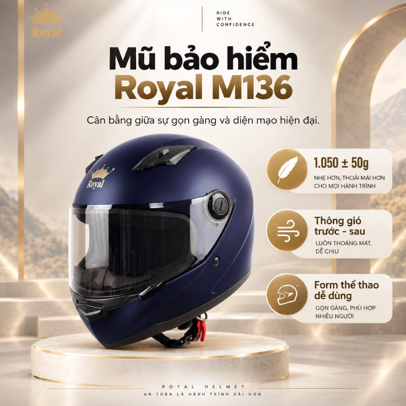 Mũ bảo hiểm fullface nhỏ gọn M136