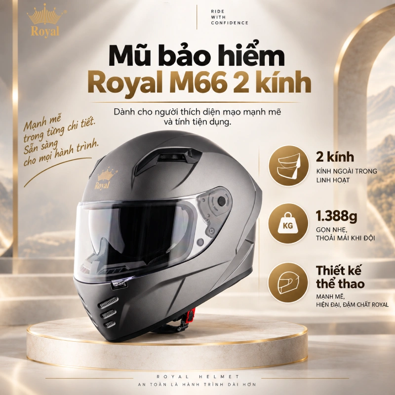 Mũ bảo hiểm fullface nhỏ gọn M66