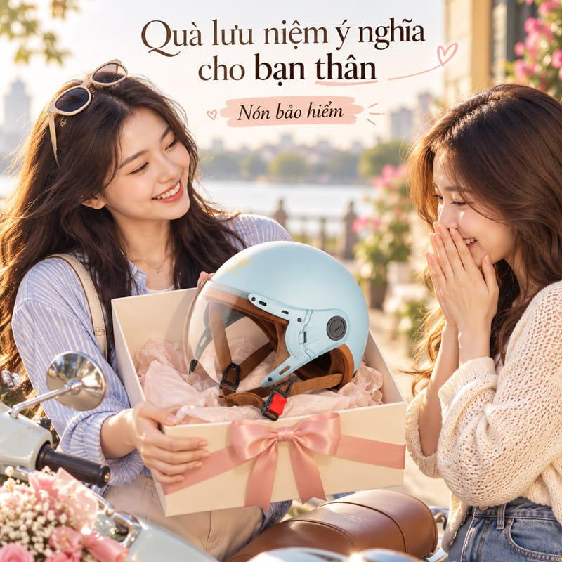 Nón bảo hiểm món quà lưu niệm ý nghĩa cho bạn thân nên mua