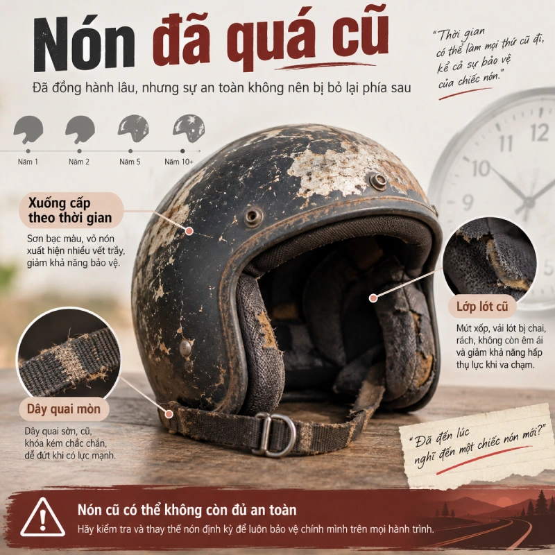 Nón đã quá cũ kỹ