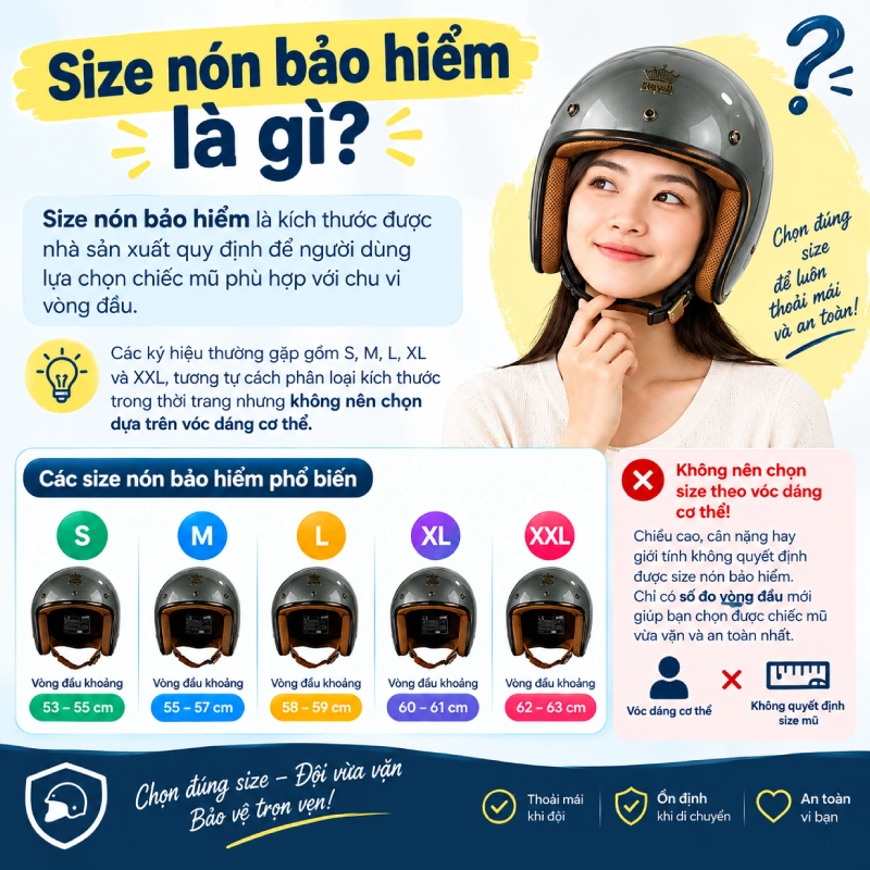 Size nón bảo hiểm là gì?