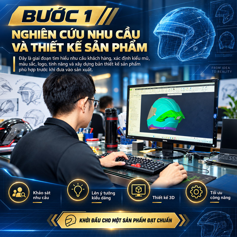 Bước 1: Nghiên cứu nhu cầu và thiết kế sản phẩm