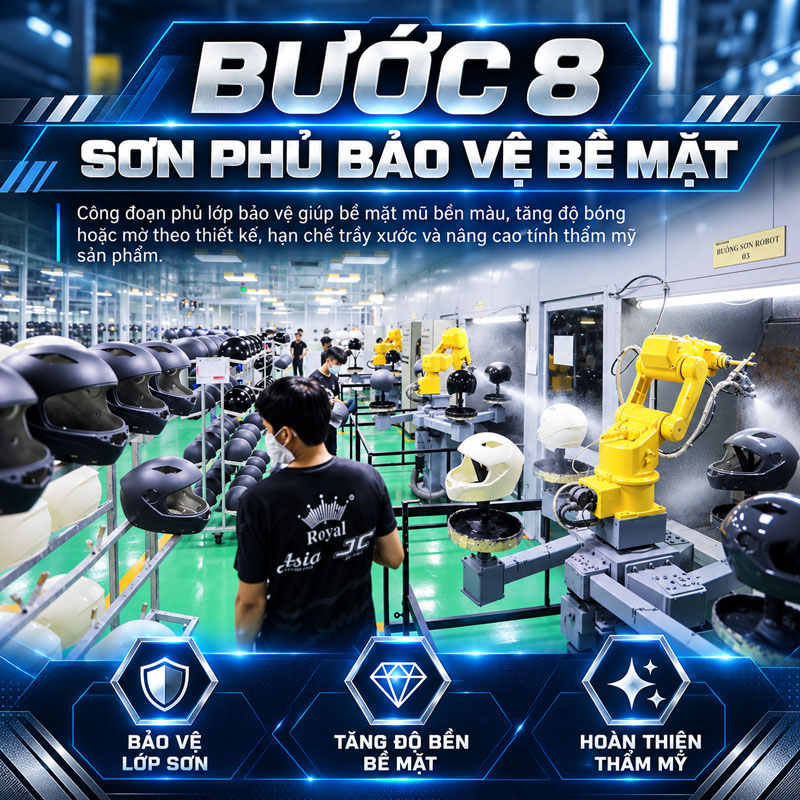 Bước 8: Sơn phủ bảo vệ bề mặt