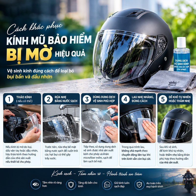 Vệ sinh kính đúng cách để loại bỏ bụi bẩn và dầu nhờn