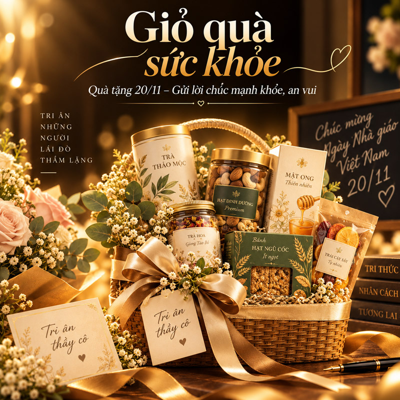 Giỏ quà sức khỏe quà tặng 20/11 ý nghĩa