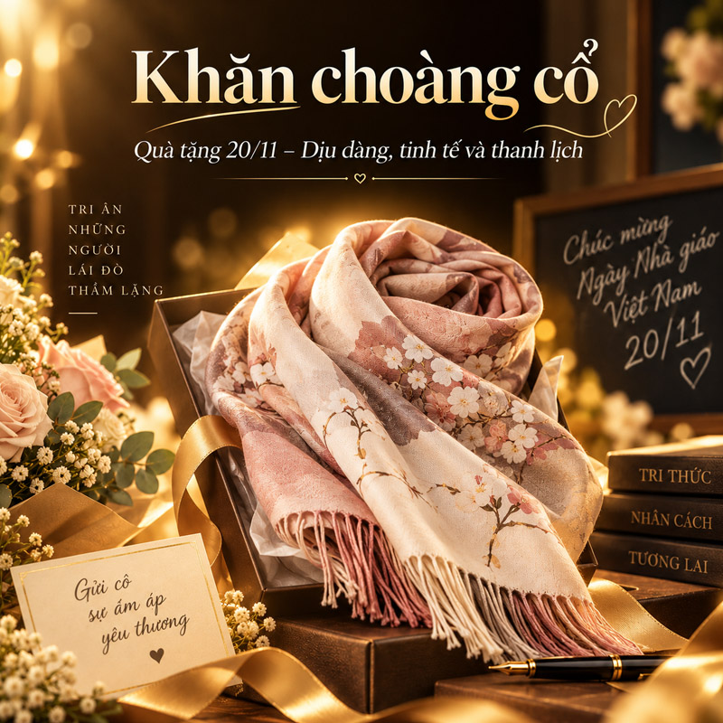 Khăn choàng cổ cũng là gợi ý về quà tặng 20/11 rất tinh tế