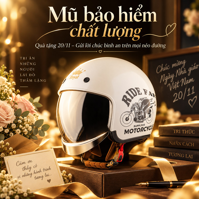 Mũ bảo hiểm chất lượng là quà tặng thầy cô 20/11 cực kỳ ý nghĩa