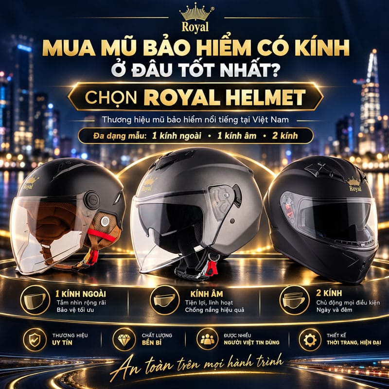 Mua mũ bảo hiểm có kính ở đâu tốt nhất