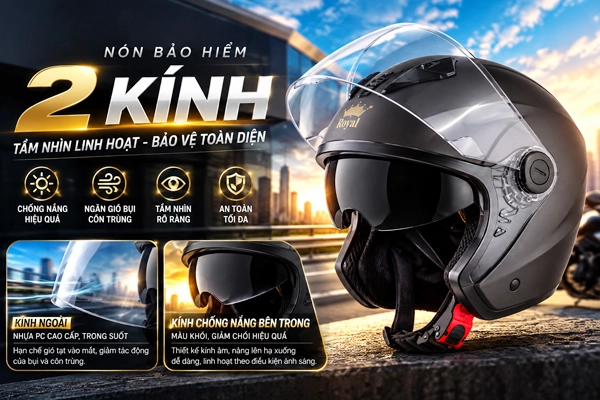Nón bảo hiểm 2 kính