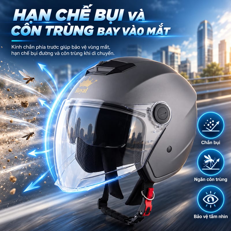 Hạn chế bụi và côn trùng bay vào mắt