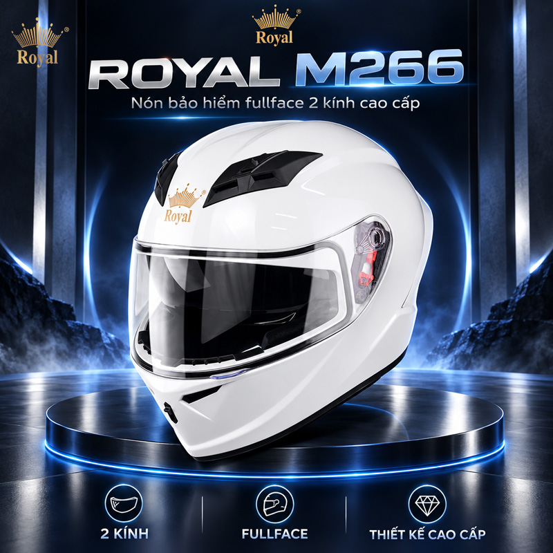 Nón bảo hiểm 2 kính fulflace Royal M266