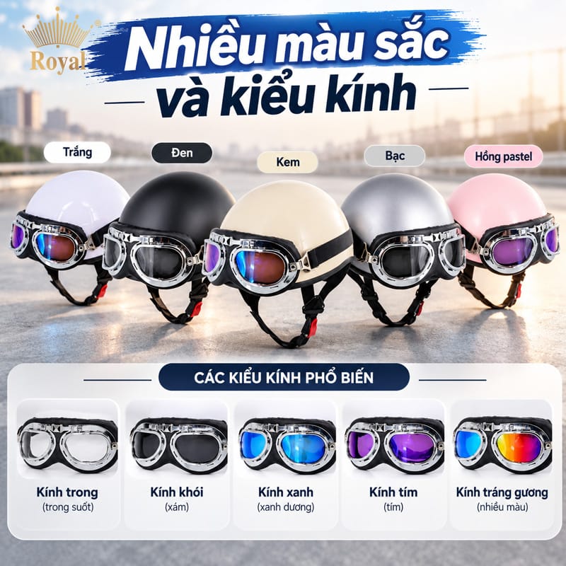 Nhiều màu sắc và kiểu kính