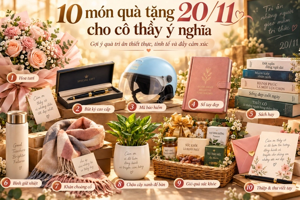 10 quà tặng 20/11 cho thầy cô cực ý nghĩa và tinh tế