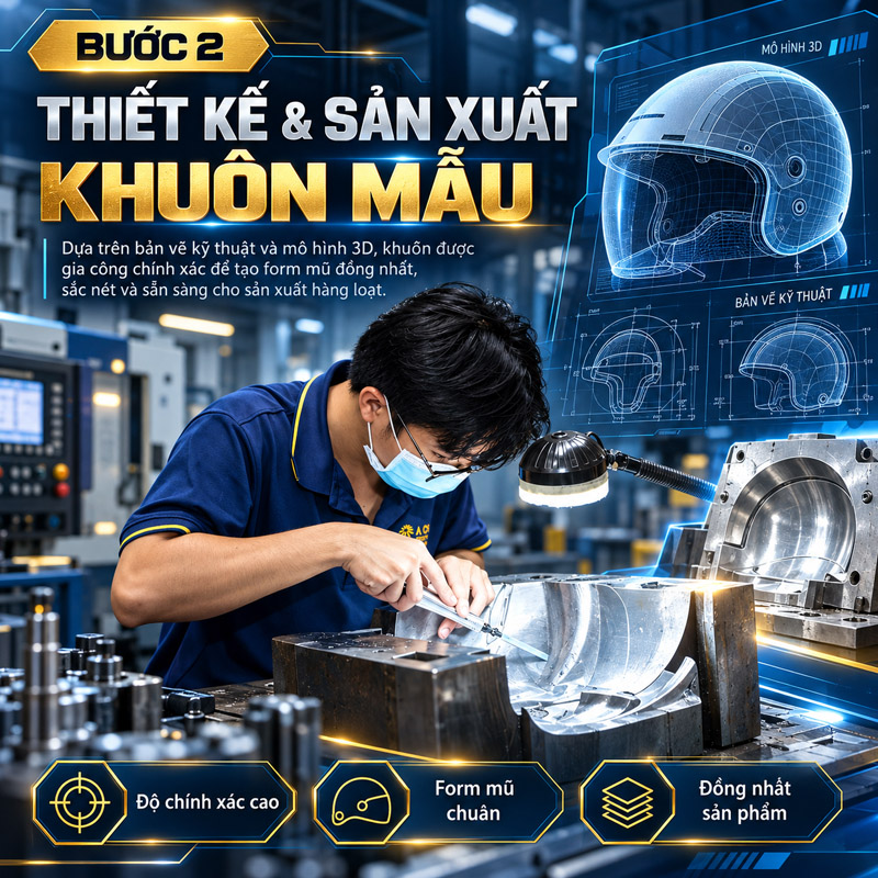 Bước 2: Thiết kế và sản xuất khuôn mẫu