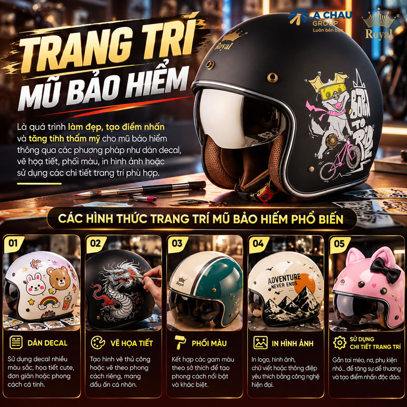 Trang trí mũ bảo hiểm là gì