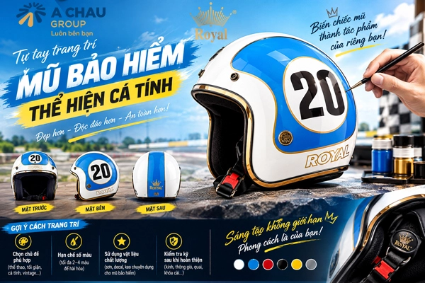 Cách trang trí mũ bảo hiểm cute dễ thương
