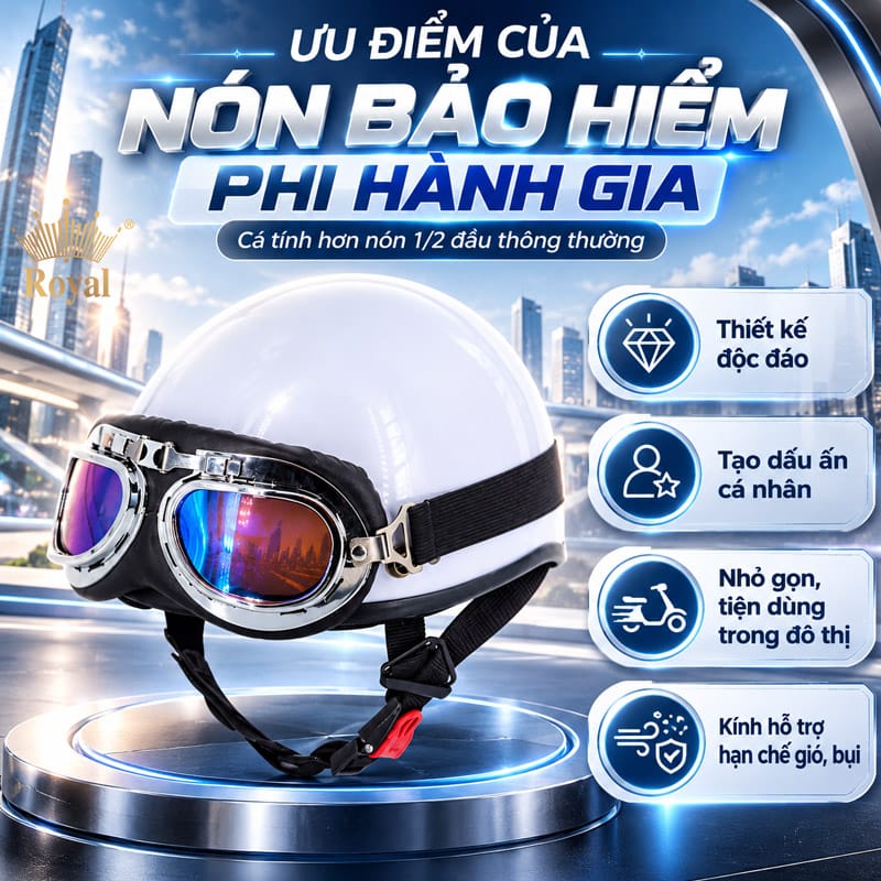 Ưu điểm của mũ bảo hiểm phi hành gia